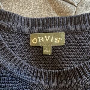 Men's Orvis  Pullover  Sweater Navy Blue Size Large  Non smoking home